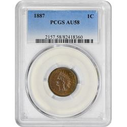 1887 1C AU58 PCGS