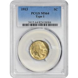1913 5C MS64 TYPE 1 PCGS