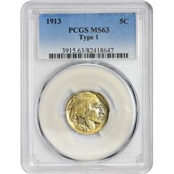 1913 5C MS63 TYPE 1 PCGS