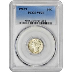 1942/1 10C VF25 PCGS