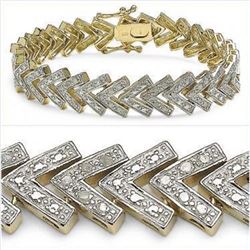 Plated 18KT Yellow Gold 0.63ctw Diamond Bracelet