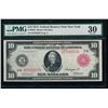 Image 1 : 1914 $10 Red Seal New York Federal Reserve Note PMG 30