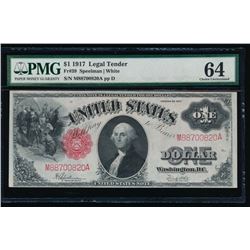 1917 $1 Legal Tender Note PMG 64