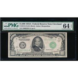 1934A $1000 Cleveland Federal Reserve Note PMG 64EPQ