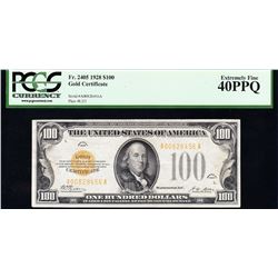 1928 $100 Gold Certificate PCGS 40PPQ