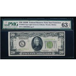 1928B $20 San Francisco Federal Reserve Note PMG 63EPQ
