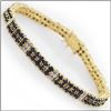 Plated 18KT Yellow Gold 15.88ctw Black Sapphire and Diamond Bracelet