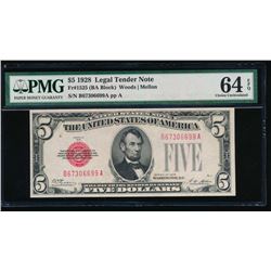 1928 $5 Legal Tender Note PMG 64EPQ