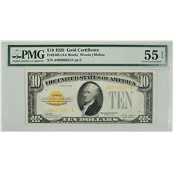 1928 $10 Gold Certificate PMG 55EPQ