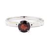 Image 2 : 0.80 ctw Garnet Solitaire Ring - 10KT White Gold