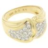 Image 7 : 18K Yellow Gold 0.50 ctw F VS1 Pave Set Round Diamond Wavy Wide Band Ring