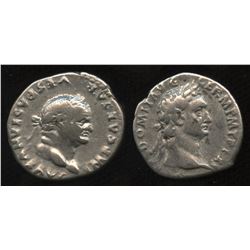 Ancient - Roman Imperial - Flavian Emperors. 69-81 AD. AR Denarius. Lot of 2