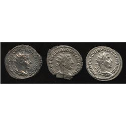 Ancient - Roman Imperial - Father & Son, 3rd Century Emperors. AR Antoninianus. Lot of 3