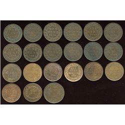 Lot of 20 Canada Large Cents & Token Bonus'