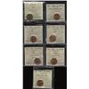 Image 1 : Lot of 7 ICCS Graded One Cents