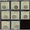 Image 1 : Lot of 8 ICCS Graded Twenty-Five Cents