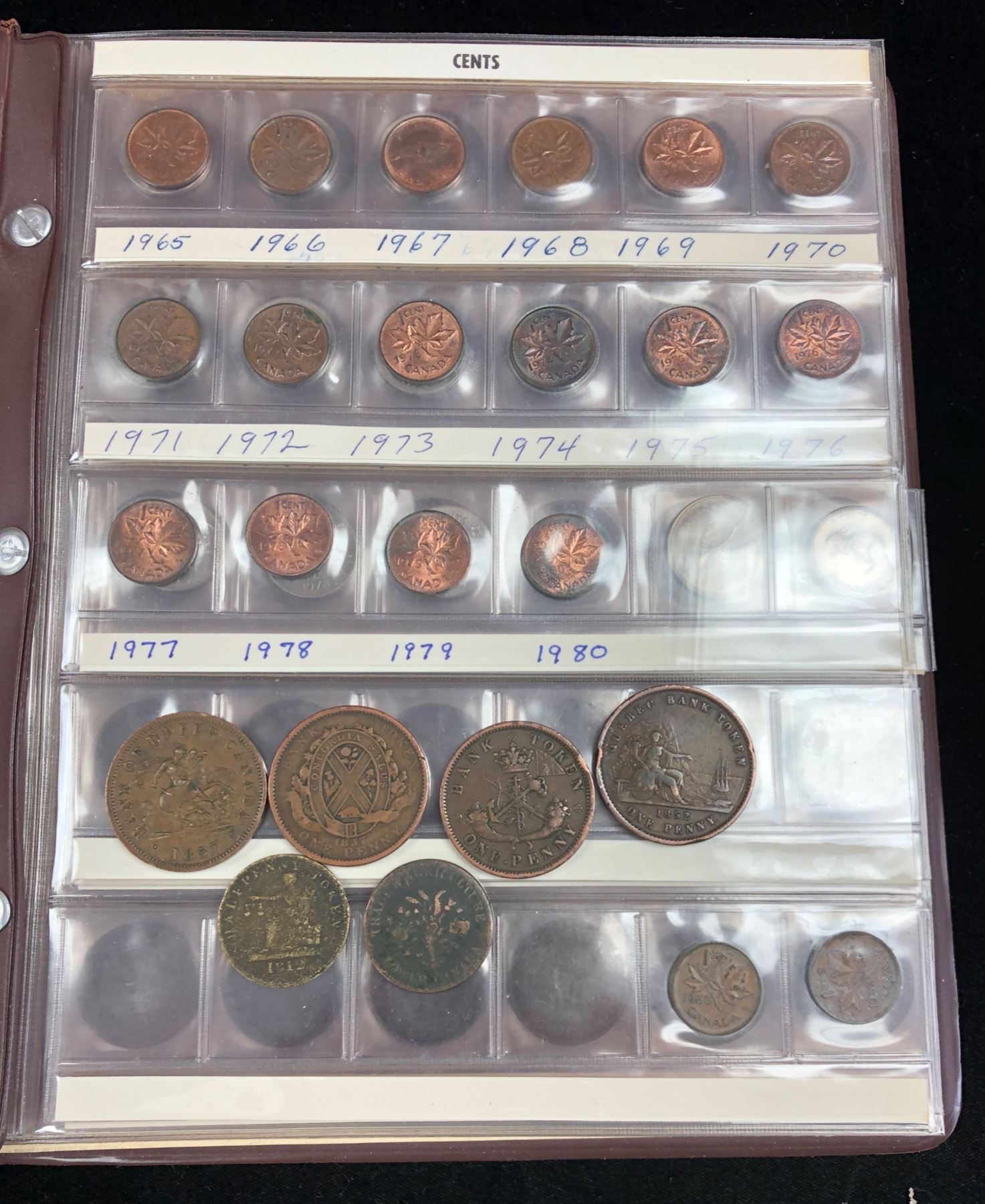 Canadian Coin Collection Sheets Canadian Coin Collection - housed in book - Geoffrey Bell Auctions