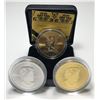 Image 2 : 2017 Coloured and Guilded Silver Maple Leaf - Lot of 3
