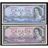 Image 1 : 1954 Bank of Canada $5 & $10 Devil's Face - Lot of 2