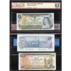 Bank of Canada Uncirculated - Lot of 3 Graded Notes