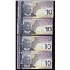 Image 2 : 2005 Bank of Canada $10 - Lot of 4 Consecutive Notes
