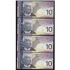 Image 2 : 2005 Bank of Canada $10 - Lot of 4 Consecutive Notes