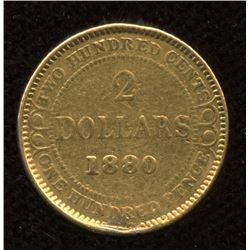 1880 Newfoundland $2 Gold