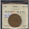 Image 1 : Br. 874.  1843 thistle halfpenny.