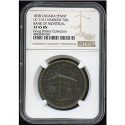 Lower Canada, Side View Penny, 1838