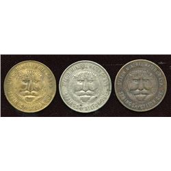 Lot of three Quebec Tokens.