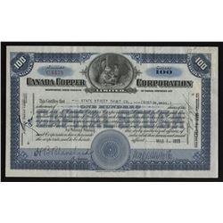 Canada Copper Corp. Stock Certificate