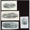 Image 1 : Die Proof Vignettes:  four different ship vignettes