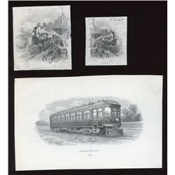 Die Proof Vignettes:  Trains and Streetcar.