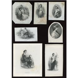 Die Proof Vignettes:  Allegorical Women.