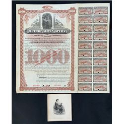 Metropolitan Opera and Real Estate Co., Specimen Bond for $1,000 1893.