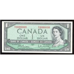 1954 Bank of Canada $1 - One Digit Solid Radar