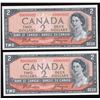 Image 2 : 1954 Bank of Canada $2 - Low Serial Numbers