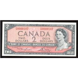 1954 Bank of Canada $2 - Low Serial Number