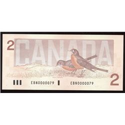 1986 Bank of Canada $2 - Low Serial Number