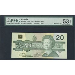 1991 Bank of Canada $20 - Radar Serial Number