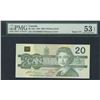 Image 1 : 1991 Bank of Canada $20 - Radar Serial Number