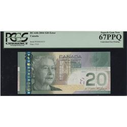 2004 Bank of Canada $20 - Ink Error