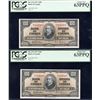 Image 1 : Bank of Canada $100, 1937 - Lot of 2 Consecutives