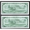 Image 2 : Bank of Canada $1, 1954 - Devil's Face - Lot of 2 Consecutives