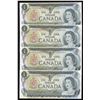 Image 1 : Bank of Canada $1, 1973 - Lot of 4 Consecutive Replacement Notes