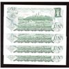 Image 2 : Bank of Canada $1, 1973 - Lot of 4 Consecutive Replacement Notes