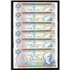 Image 1 : Bank of Canada $5, 1972 - Lot of 6 Consecutive Replacement Notes