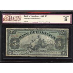 Bank of Hamilton $5, 1909