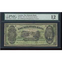 Molsons Bank $10, 1916