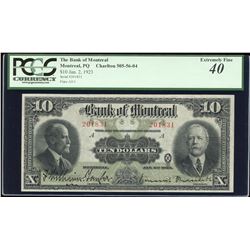 Bank of Montreal $10, 1923